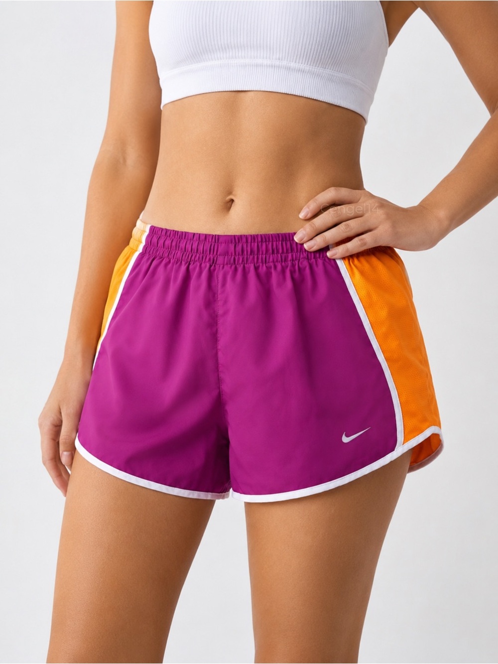 Nike Tempo Dri-FIT Running Shorts Magenta Orange Colorblock Size S